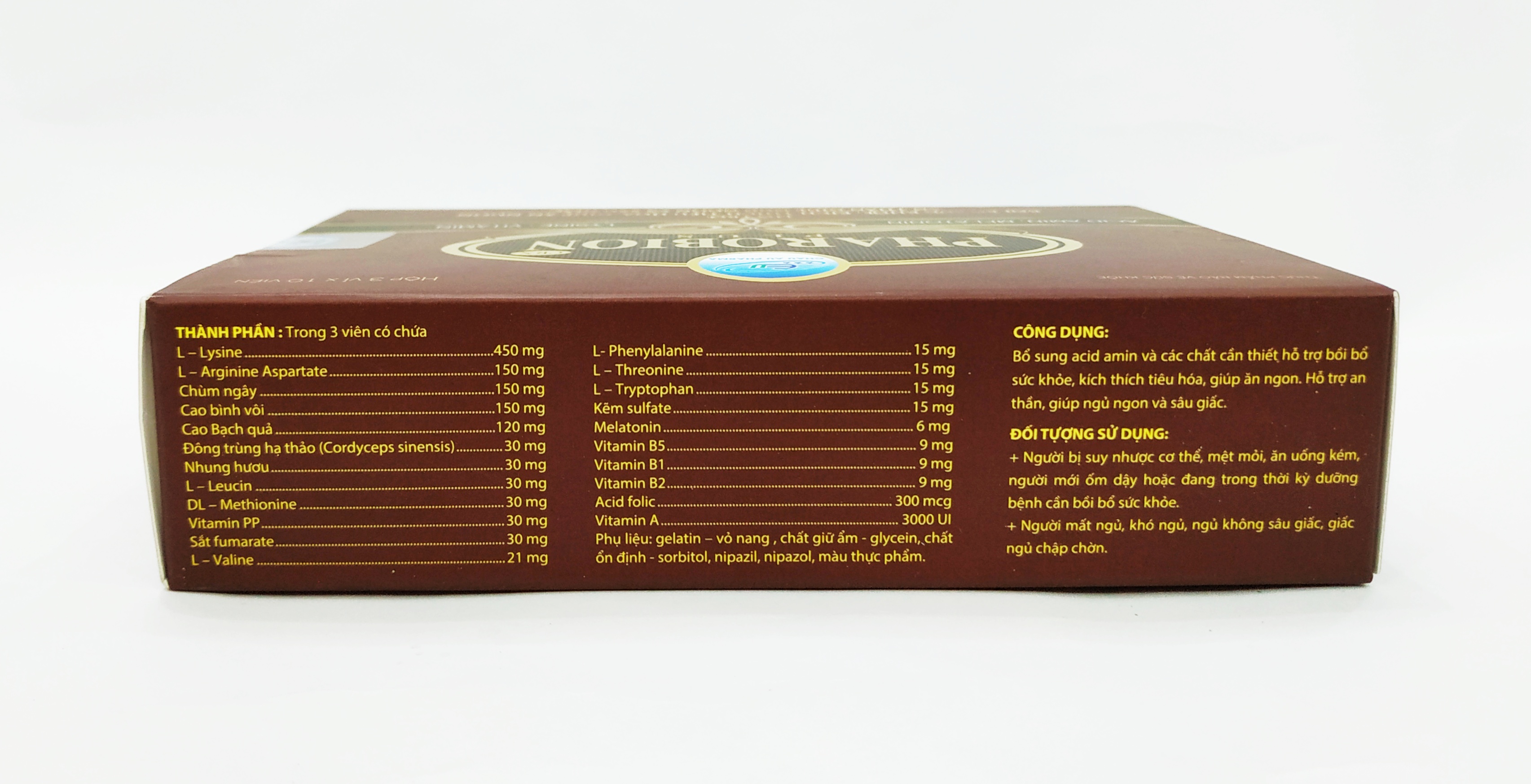 VIÊN ĂN NGỦ NGON PHAROBION PLUS - GIÚP AN THẦN NGỦ SÂU GIẤC - ĂN NGON MIỆNG - BỒI BỔ SỨC KHỎE - TĂNG SỨC ĐỀ KHÁNG CHO CƠ THỂ - MỖI NGÀY 1 VIÊN - HỘP 30 VIÊN