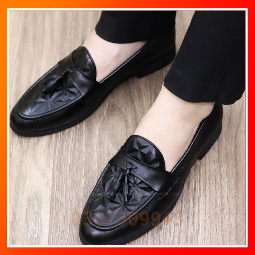 Giày Da Nam Bền Đẹp Gía Rẻ In 3D Thời Trang Có Chuông - Mã G012 chuông