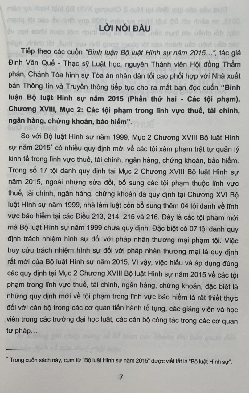 Bình luận Bộ luật hình sự năm 2015- Phần thứ hai các tội phạm (chương XVIII- mục 2)