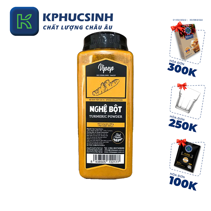 Nghệ Bột Vipep 400Gr - Bột Nghệ Vipep Chất Lượng Cao Gia Vị Nấu Ăn