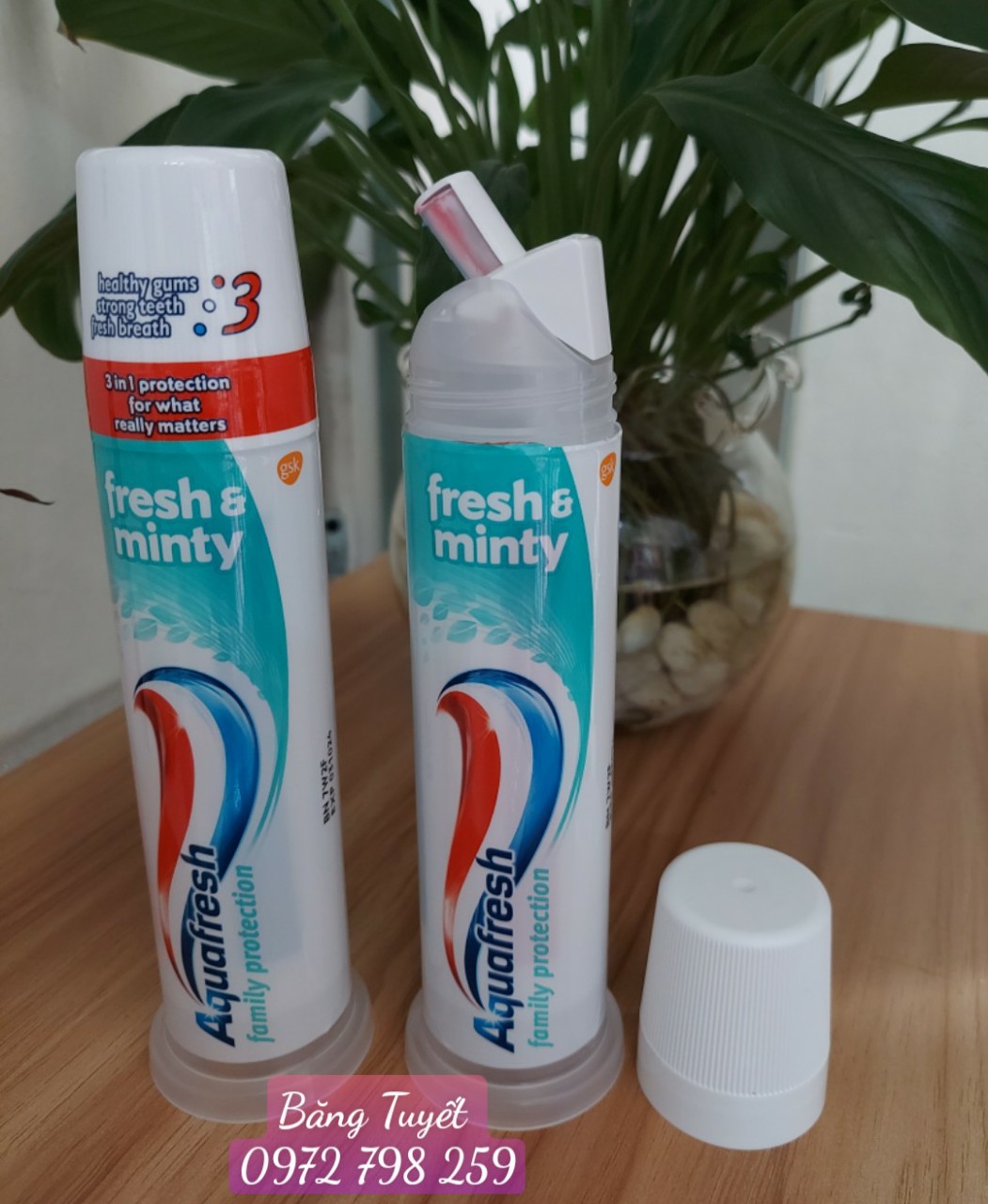 Kem Đánh Răng Aquafresh 3In1 Fresh &amp; Minty 100ml Chuẩn Mỹ