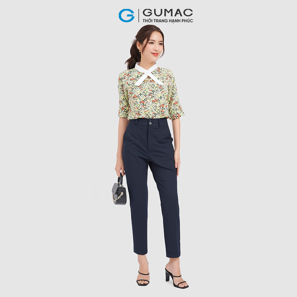 Quần tây nữ GUMAC QC09023 ống đứng cài 2 nút công sở