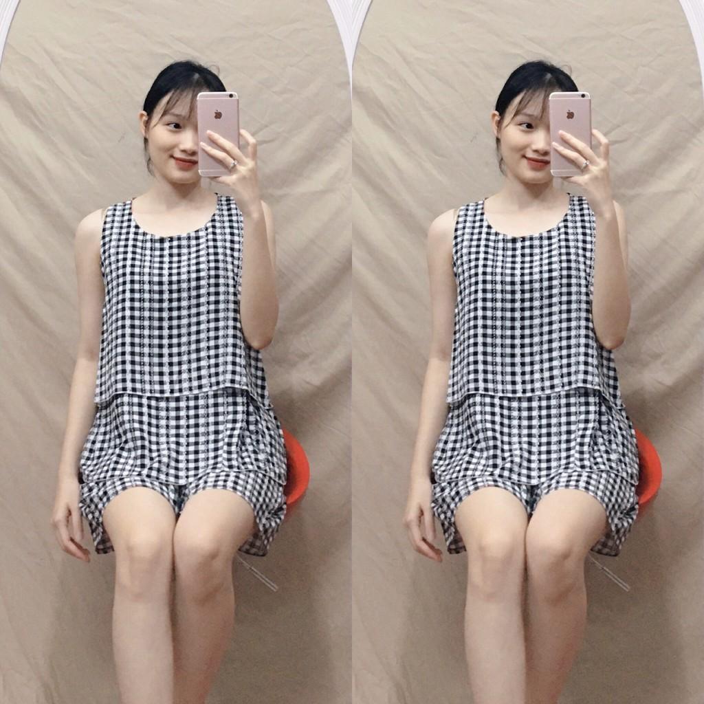 Bộ bầu mặc nhà chất lanh mát sát nách - Bộ Bầu Chất Lanh Lụa Siêu Mát - Tổng kho váy bầu