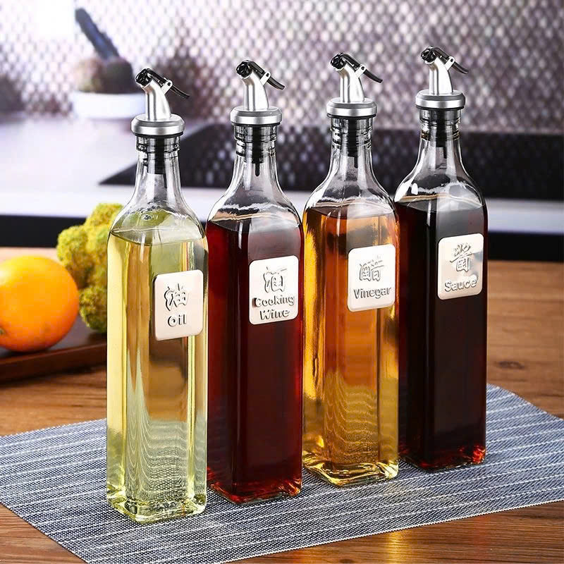 500ml Chai Đựng Dầu Ăn Nước Mắm, Bình Thủy Tinh Bọc Inox Cao Cấp Chai Đựng Gia Vị Thủy Tinh Bọc Inox 304,Bình Rót Dầu Ăn, Nước Tương, Nước Mắm hàng chính hãng - Giao Màu Ngẫu Nhiên - HŨ LỌ ĐỰNG GIA VỊ
