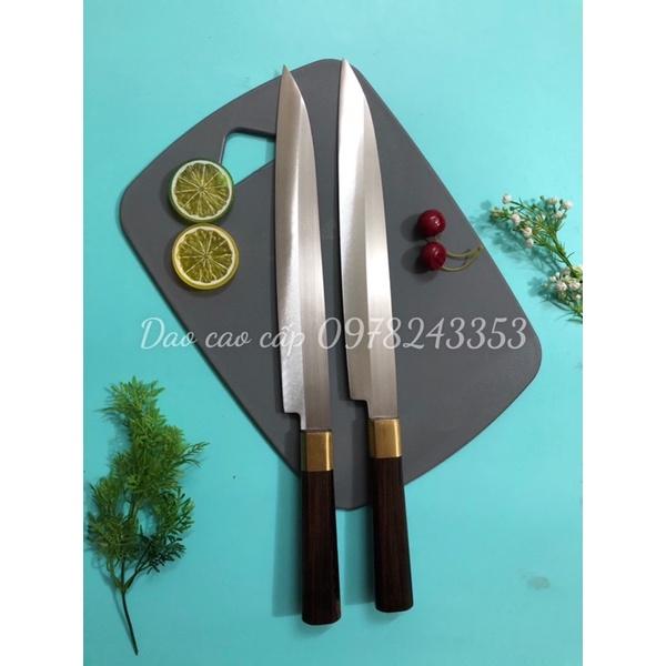 dao sashimi nhọn đầu 30cm bằng thép trắng