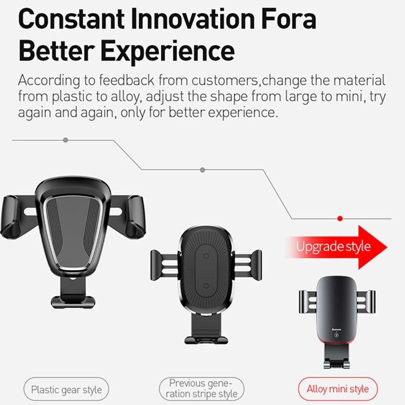 Bộ đế giữ điện thoại khóa tự động dùng cho xe hơi Baseus Metal Age Gravity Car Mount LV229