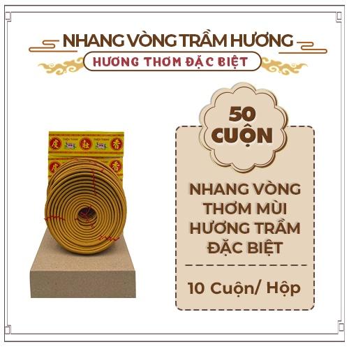 Nhang Vòng Trầm Hương Đặc Biệt Hộp Vàng Thơm 24 Giờ - Hộp 10 Cuốn Nhang Vòng