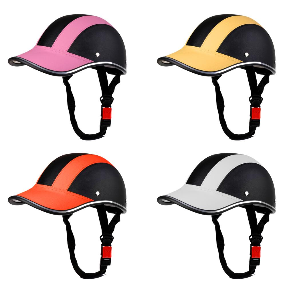 PU Street Bike Motorcycle Helmet Motocross Cycling Riding Half Helmet Baseball Cap Foam Padded Hat