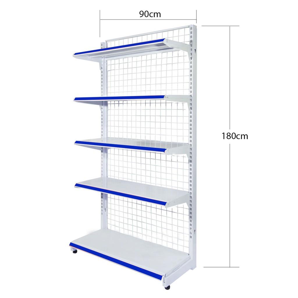 Giá kệ siêu thị đơn Dài 90cm x cao 180 x rộng 40cmx 5 tầng - Áp Tường Bộ Độc Lập