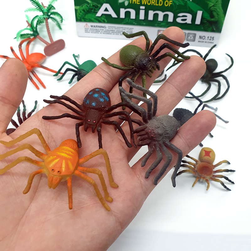 Bộ 12 đồ chơi NHỆN mô hình thế giới động vật Animal World cho bé trên 3 tuổi chất liệu nhựa dẻo an toàn