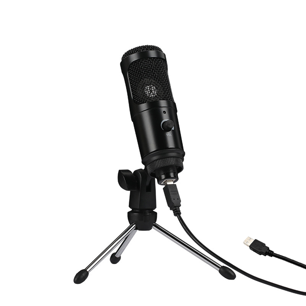 Micrô Ngưng Tụ USB Để Hát Karaoke Ghi Âm Phát Sóng Với TrIPod Plug And Play Cho Máy Tính Xách Tay
