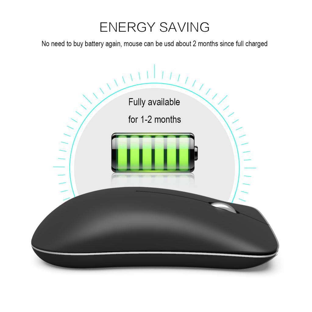 2.4G Rechargeable Wireless Mouse W/ USB Receiver Fashion Metal Office Mice
