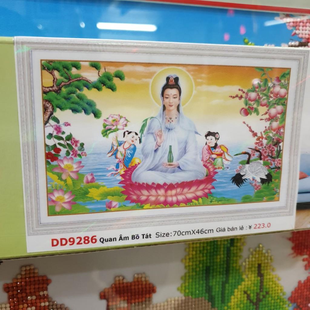 Tranh Đính Đá QUAN ÂM BỒ TÁT . Kích Thước: 70cm x 46cm