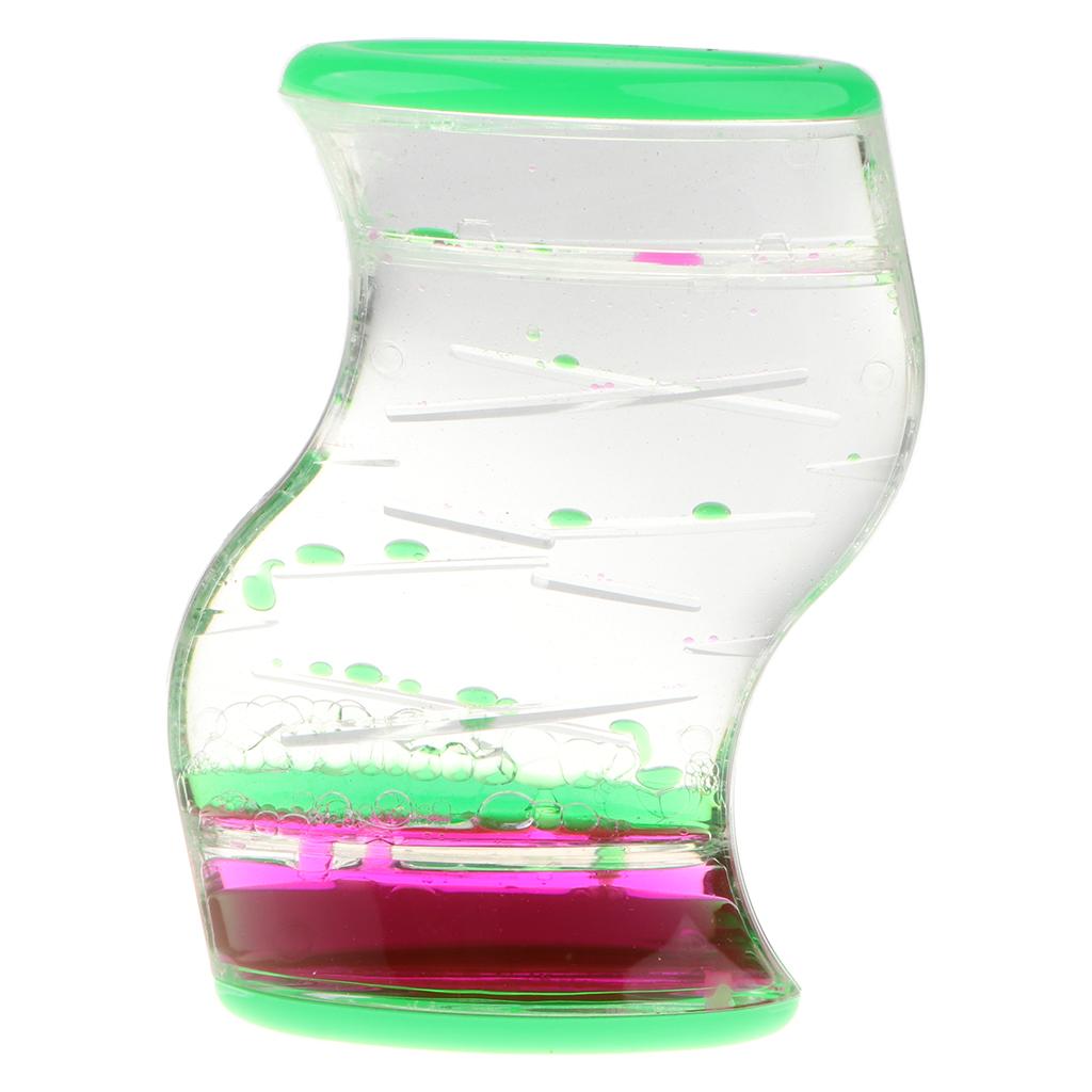 Double Color Floating Oil Liquid Hourglass Timer Sensory Toy