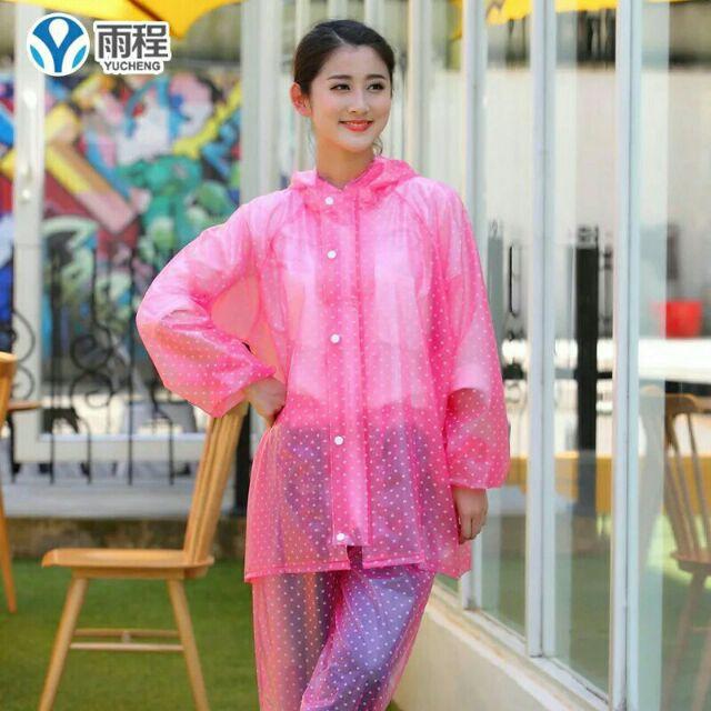 Áo mưa bộ chấm bi