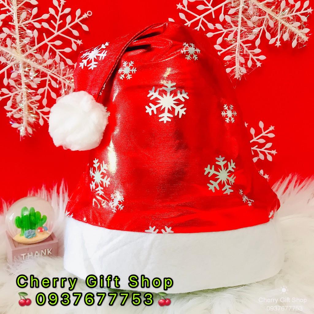 Nón Noel Da Bóng Hoa Tuyết Kim Tuyến - Ảnh Shop Chụp