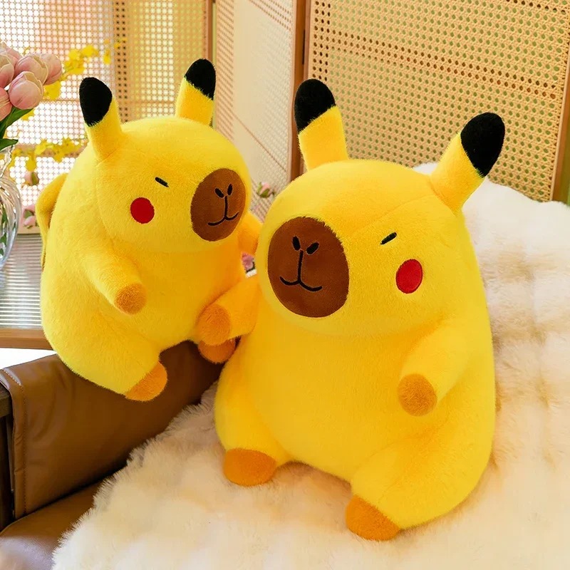 Thú nhồi bông capybara cosplay pikachu dễ thương - Size từ 35cm đến 45cm - Quà tặng gấu bông chuột lang êm mịn