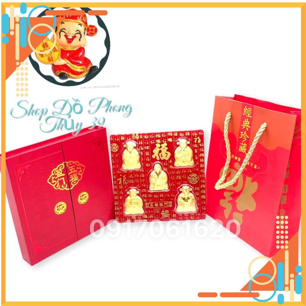Bộ Quà Tặng Ngũ Phúc  Mạ Vàng May Phong Thủy Thích Hợp làm Quà tặng Tết - Lì XÌ Tết Sang Trọng