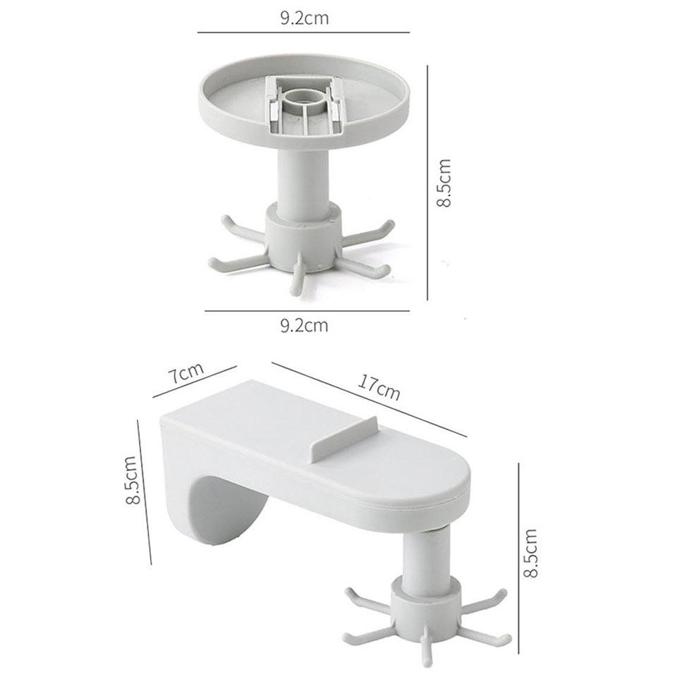 Móc treo đồ 6 móc xoay 360 độ gắn tường tiện dụng cho nhà bếp