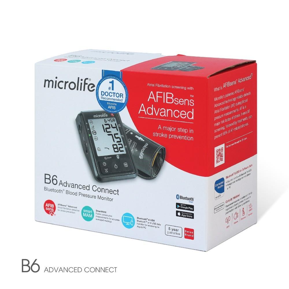 Máy đo huyết áp Microlife B6 Connected Advanced Công nghệ PAD phát hiện rối loạn nhịp tim