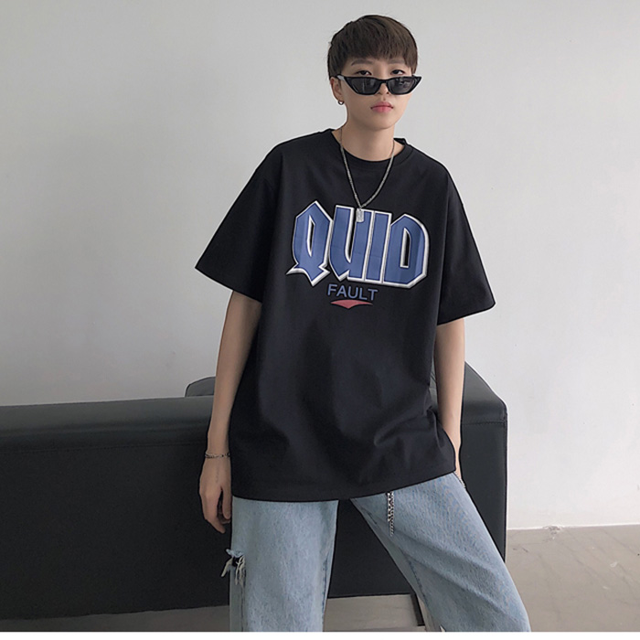 Áo thun nam form rộng in hình Quid, thời trang phong cách trẻ