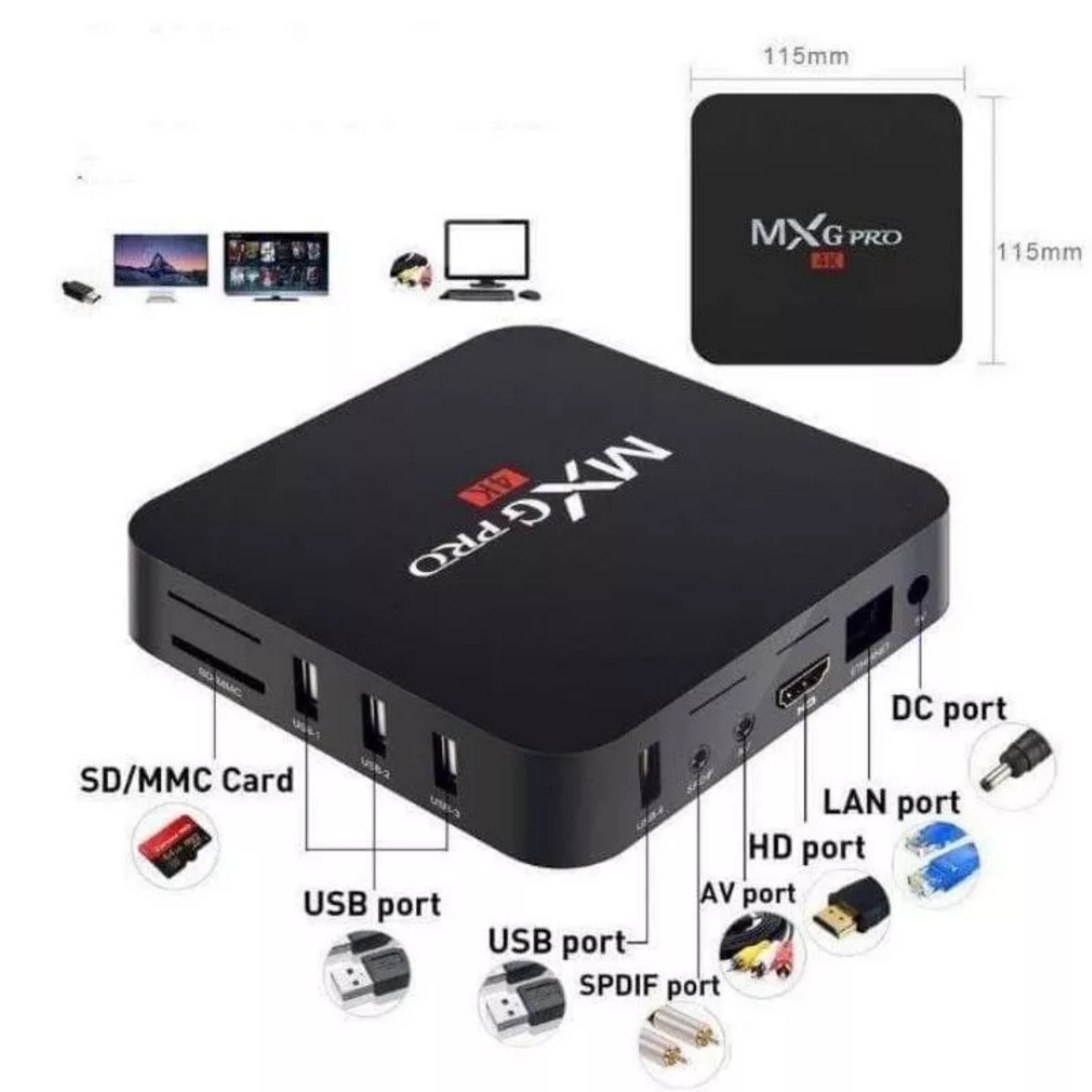 Box MXQ 4K Pro 5G Android 11.1 bản 8GB/128GB xem 108 kênh truyền hình miễn phí, Youtube, Kodi