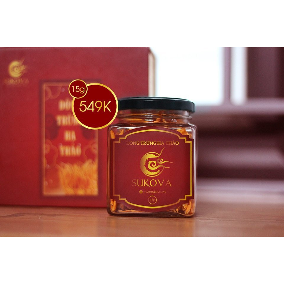 Đông trùng hạ thảo sấy khô dạng nấm SUKOVA  thanh lọc cơ thể, hỗ trợ giảm cân
