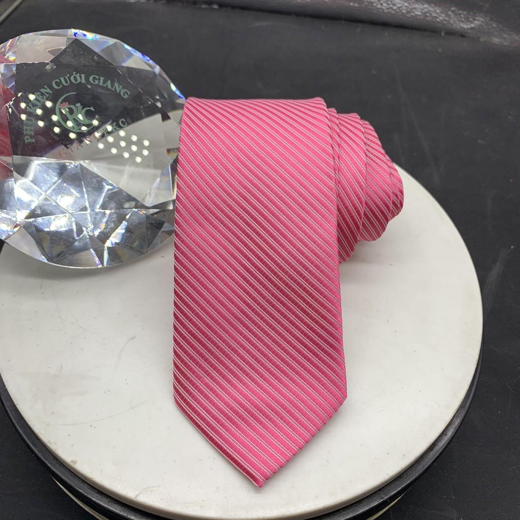Cà vạt nam bản 8cm Giangpkc calavat hồng đậm