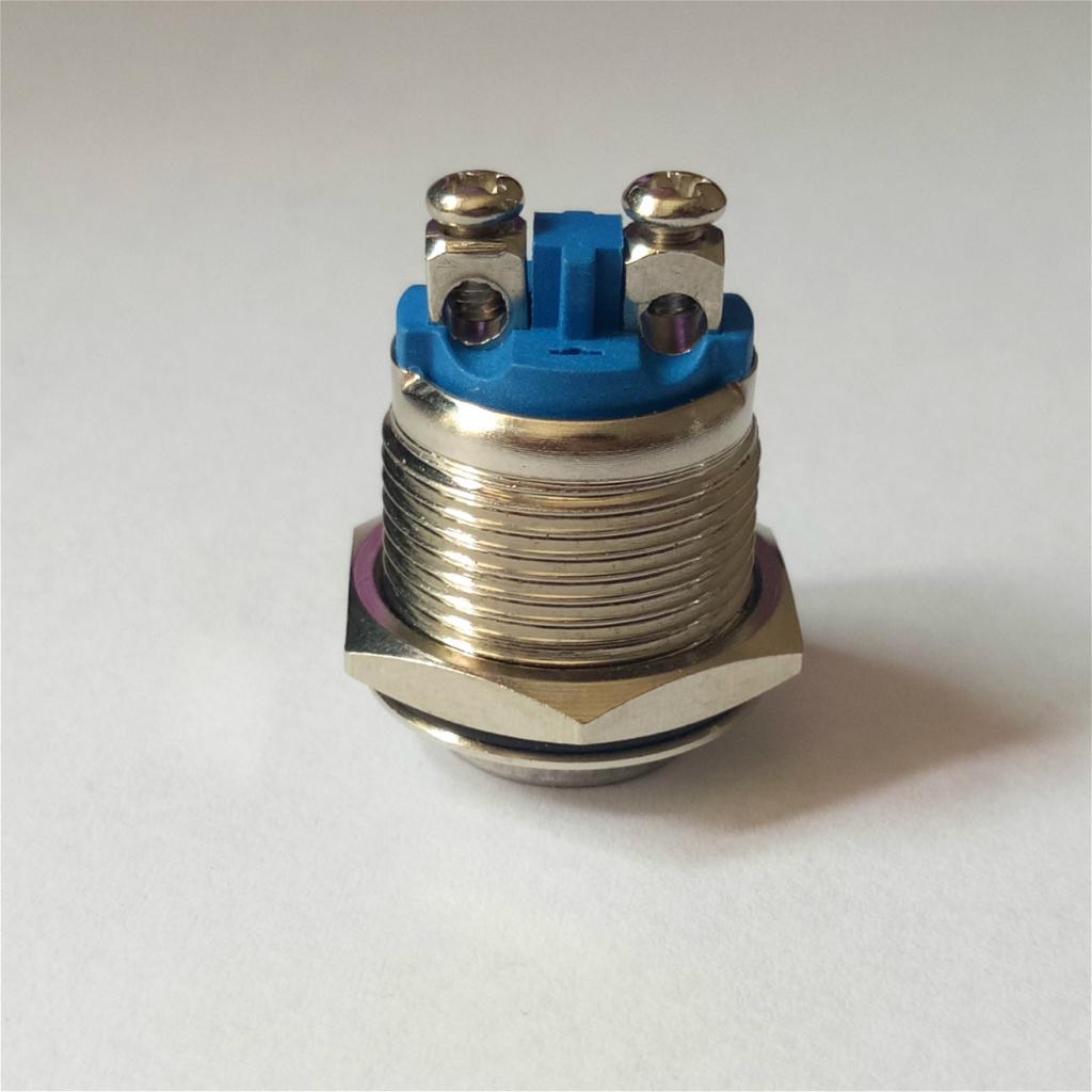 5 Pieces 16mm High Round Metal Push Button Switch Momentary Reset Silver