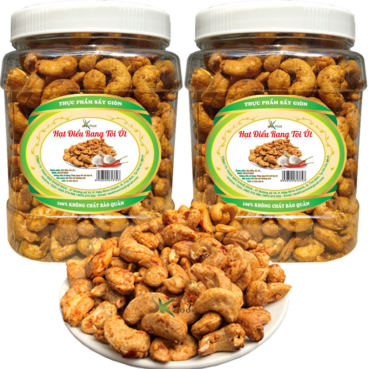 1Kg Hạt Điều Rang Tỏi Ớt Loại Ngon Hiệu SK FOOD