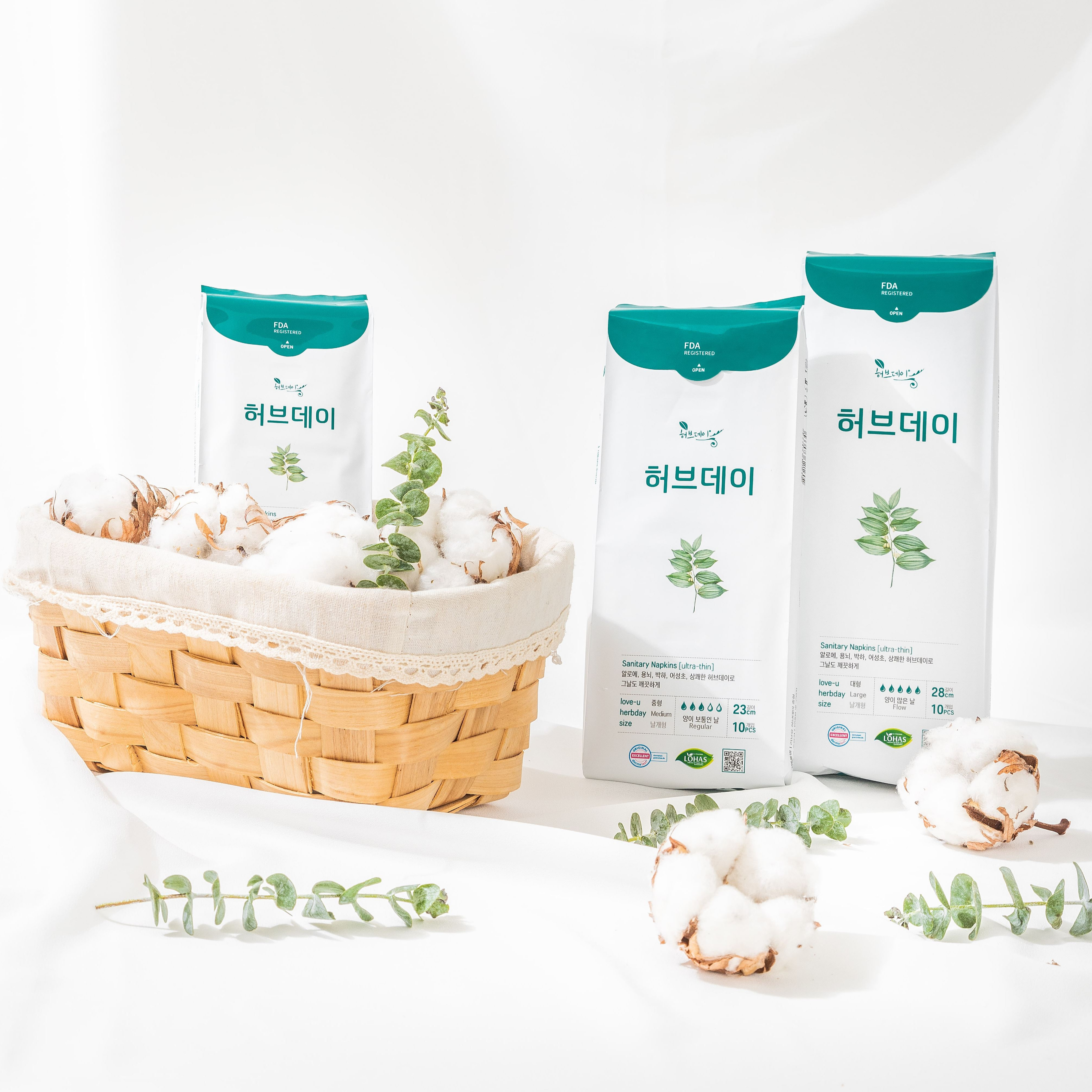 Băng vệ sinh Ban đêm - Ngày nhiều Large Size Thảo dược Herbday - 28cm