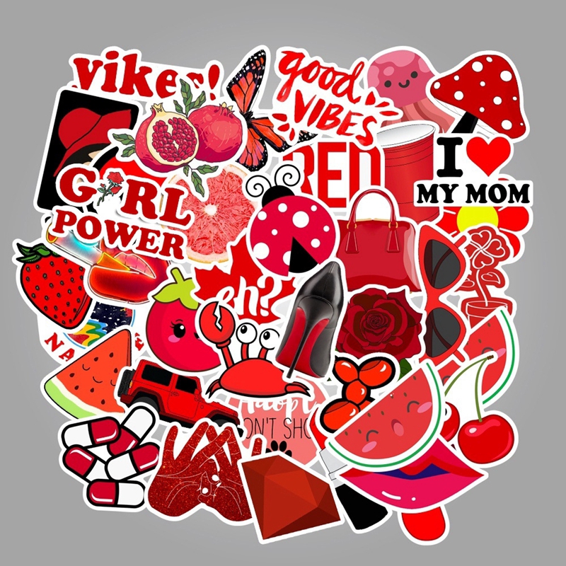 Set 60 Sticker mix tổng hợp các màu ảnh ép lụa (giao mẫu ngẫu nhiên)