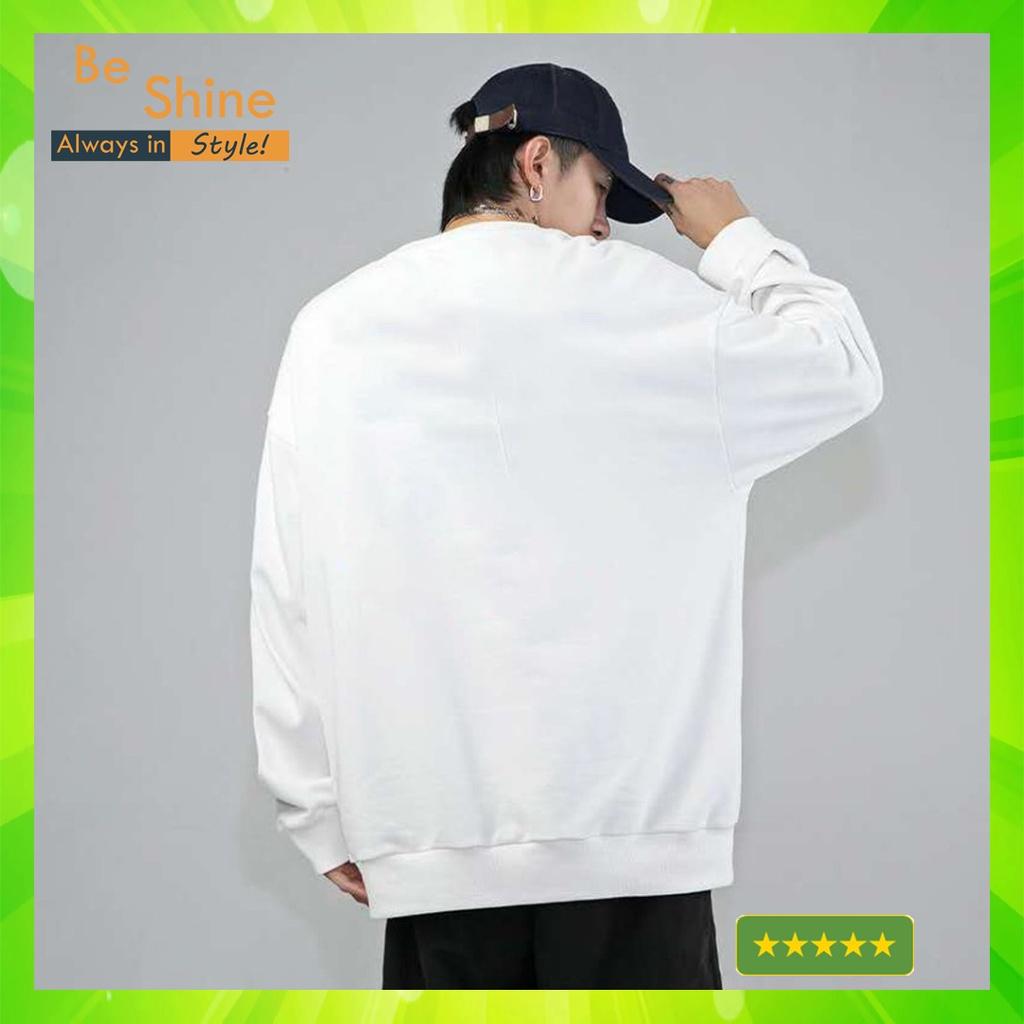 Sweater Nỉ Trơn - Áo Nỉ Dài Tay Unisex Form Rộng Thời Trang Nam Nữ Phong Cách Hàn Quốc