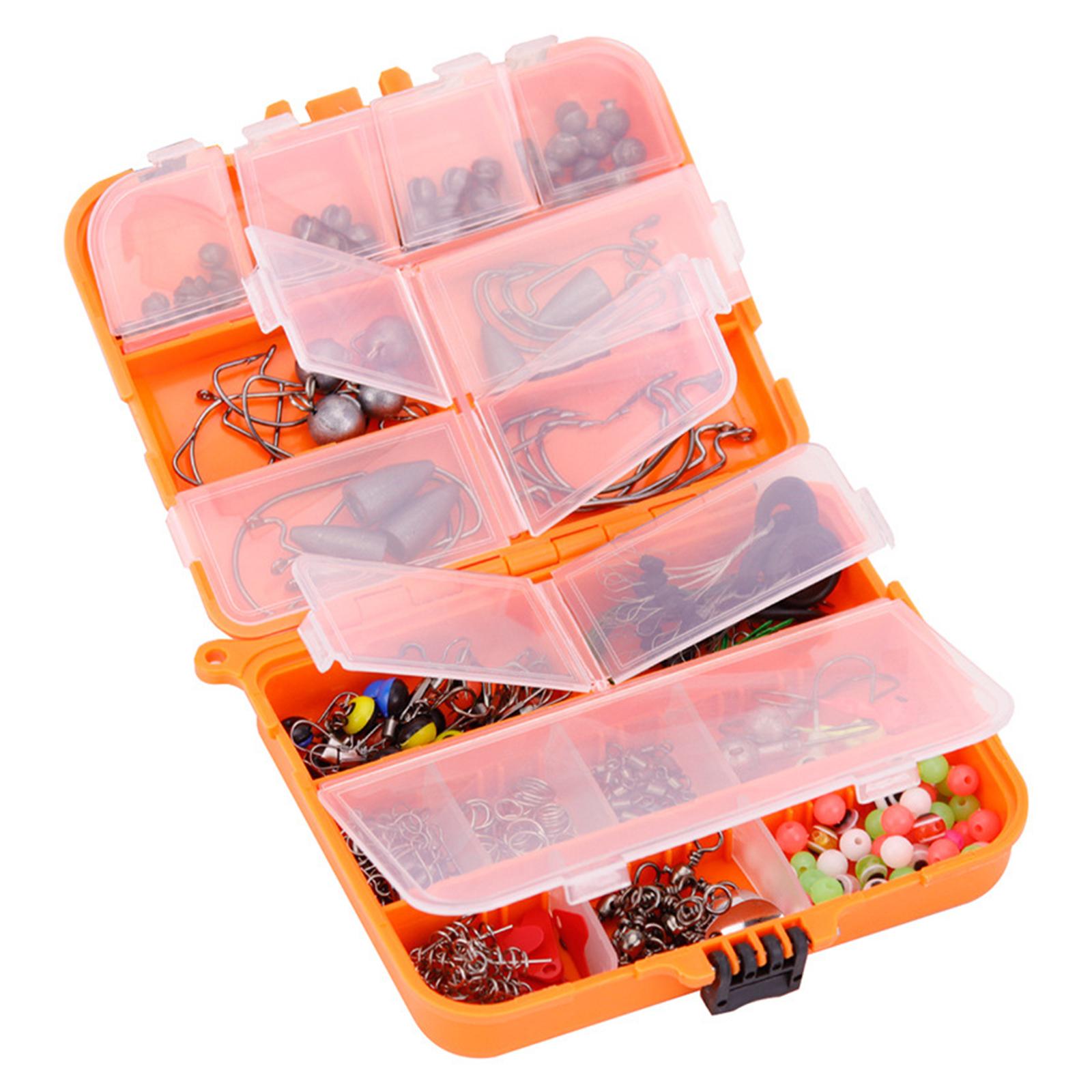257X Fishing Accessories Kit Set with Tackle Box Jig Crank Hooks Bead