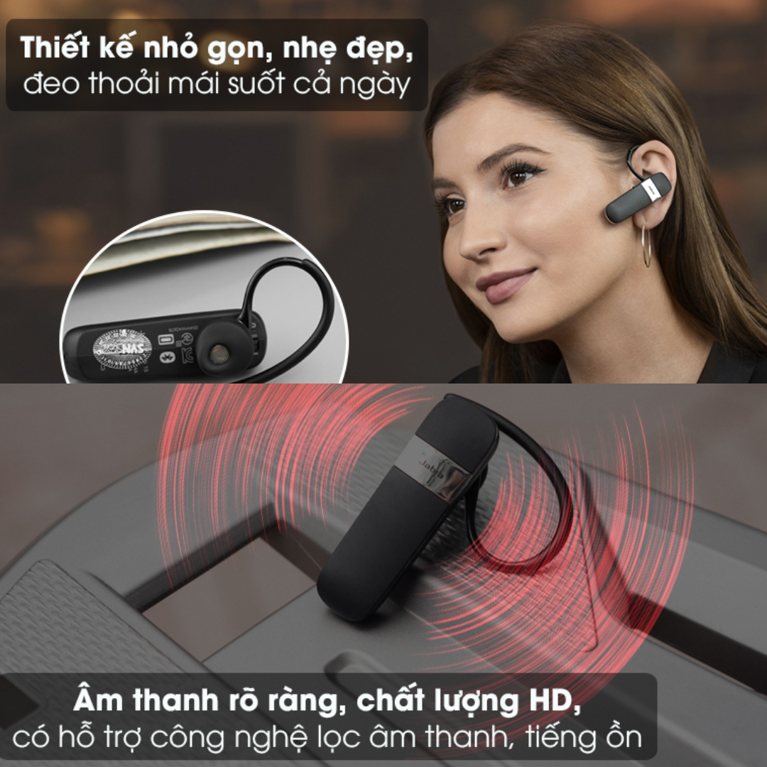 Tai nghe Bluetooth Jabra Talk 15 Đen - Hàng Chính Hãng - Bảo Hành 12 Tháng