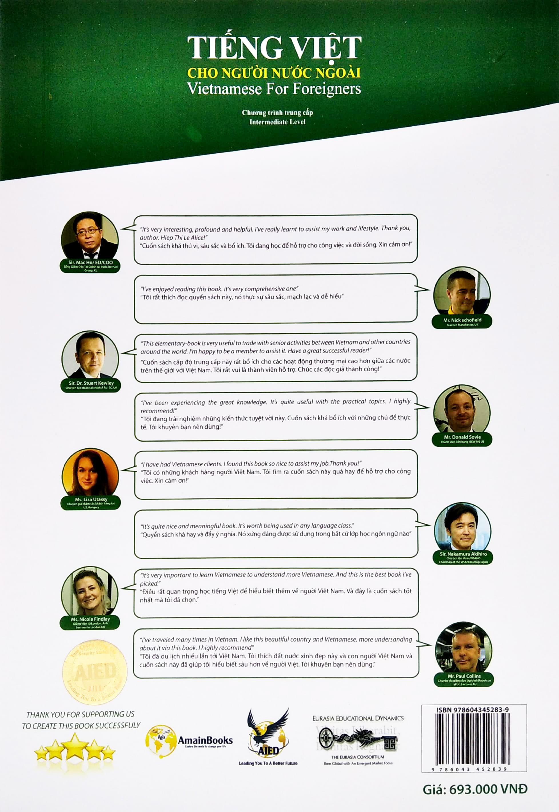 Tiếng Việt Cho Người Nước Ngoài - Vietnamese For Foreigners (Chương Trình Trung Cấp) (Kèm CD)