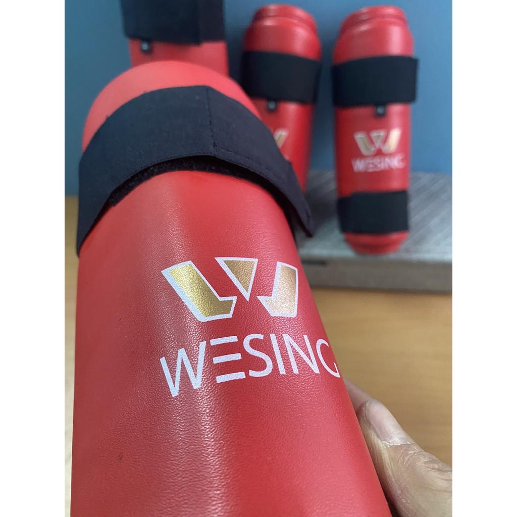 Bảo vệ ống đồng chân và tay võ thuật xanh đỏ cao cấp cho các môn võ full size bảo hộ tối đa ông đồng ống quyển khi tập luyện thi đấu