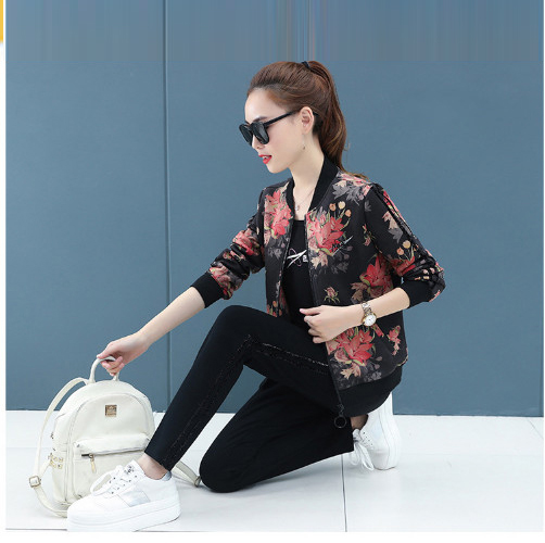 SET ÁO KHOÁC QUẦN DÀI THỂ THAO IN HOA ĐỎ 3D
