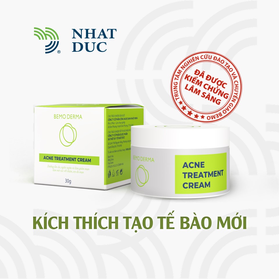 Kem mụn BEMO Derma - Xóa thâm, Liền sẹo, Diệt vi khuẩn vi nấm, Đánh bay 07 loại mụn từ nhẹ đến nặng