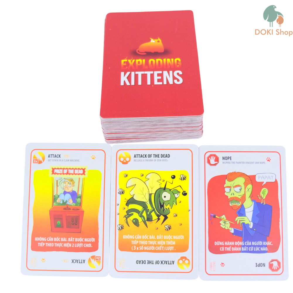 Boardgame bài mèo nổ xanh Zombie Kittens Việt hóa, hồi sinh người chết