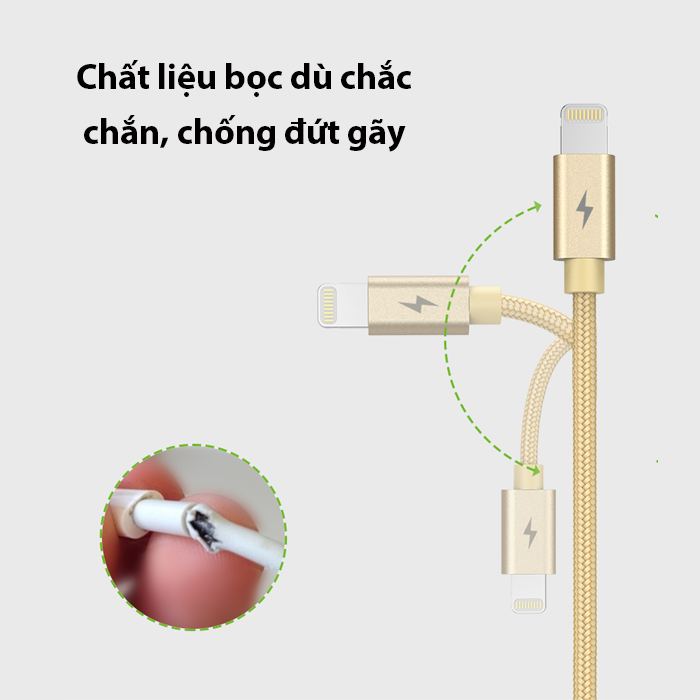 Cáp sạc nhanh 5A dùng cho iPhone Golf GC76i chiều dài 1m - Hàng chính hãng