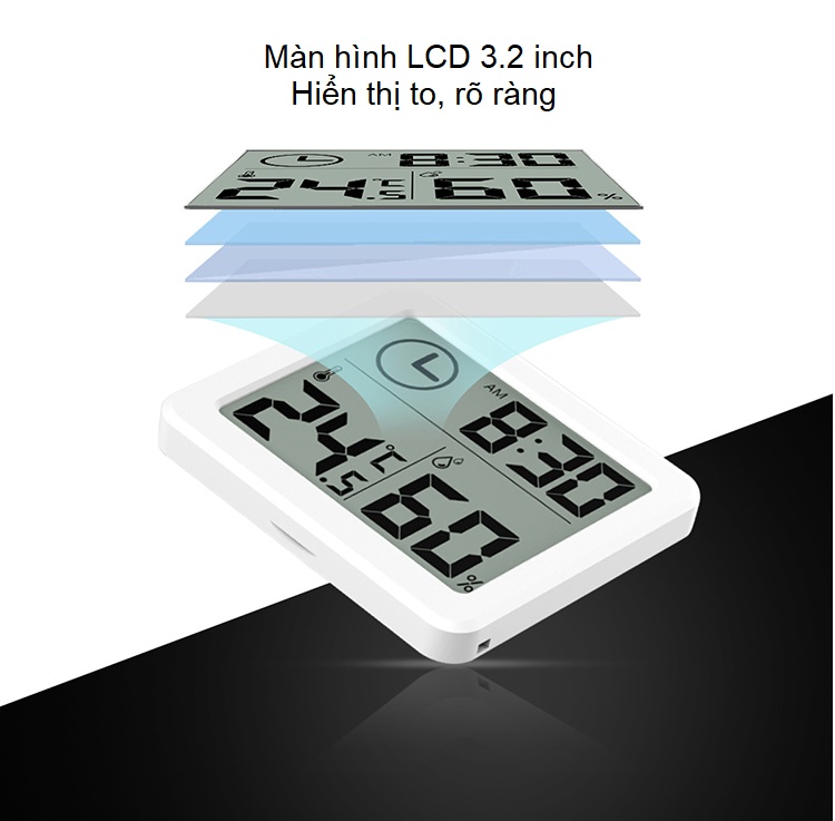 Thiết bị đo nhiệt độ, độ ẩm màn hình LCD 3.2 inch PD-01