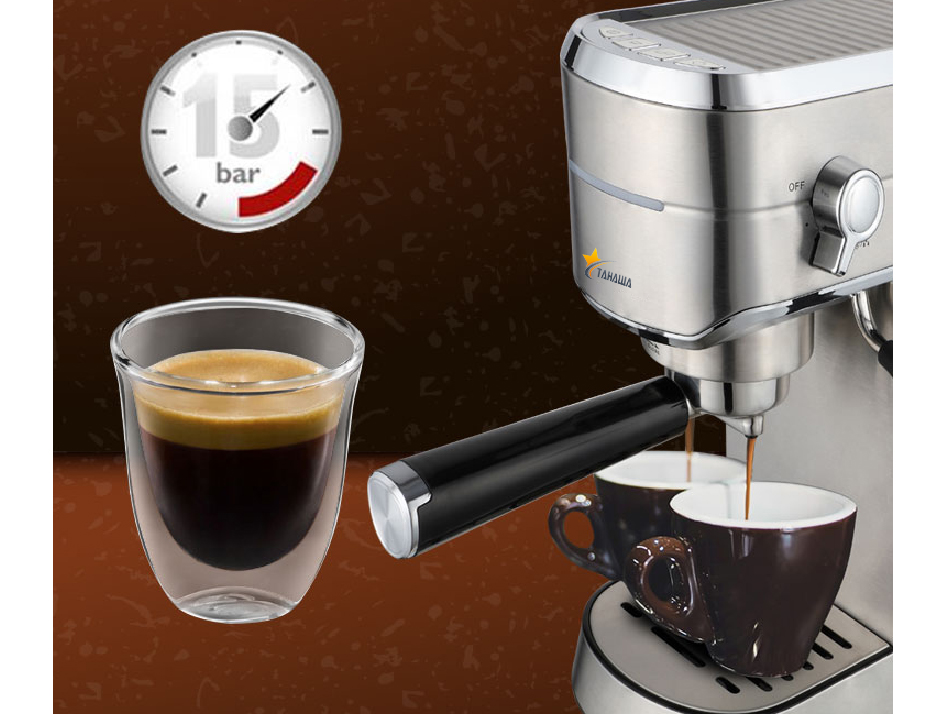 Máy pha cà phê Tahawa TS6212 - Máy pha cafe đa chức năng: Espresso, Cappuccino, Latte. Áp suất bơm: 15 bar - Công suất:1250W - 1450W. Có vòi đánh sữa - Bảo hành chính hàng 12 tháng. Hàng nhập khẩu chính hãng