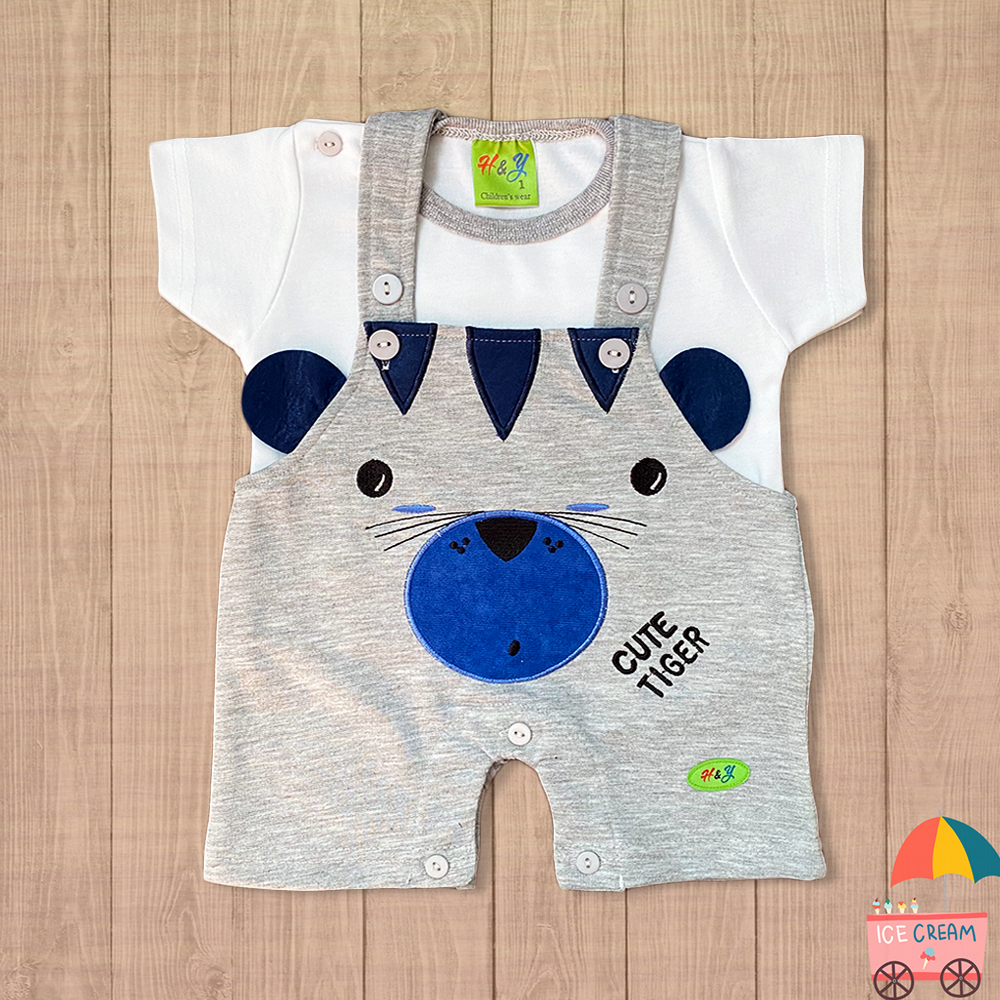 Bodysuit sơ sinh 2 lớp Cute Tiger ngộ nghĩnh cho Bé 0-12 tháng