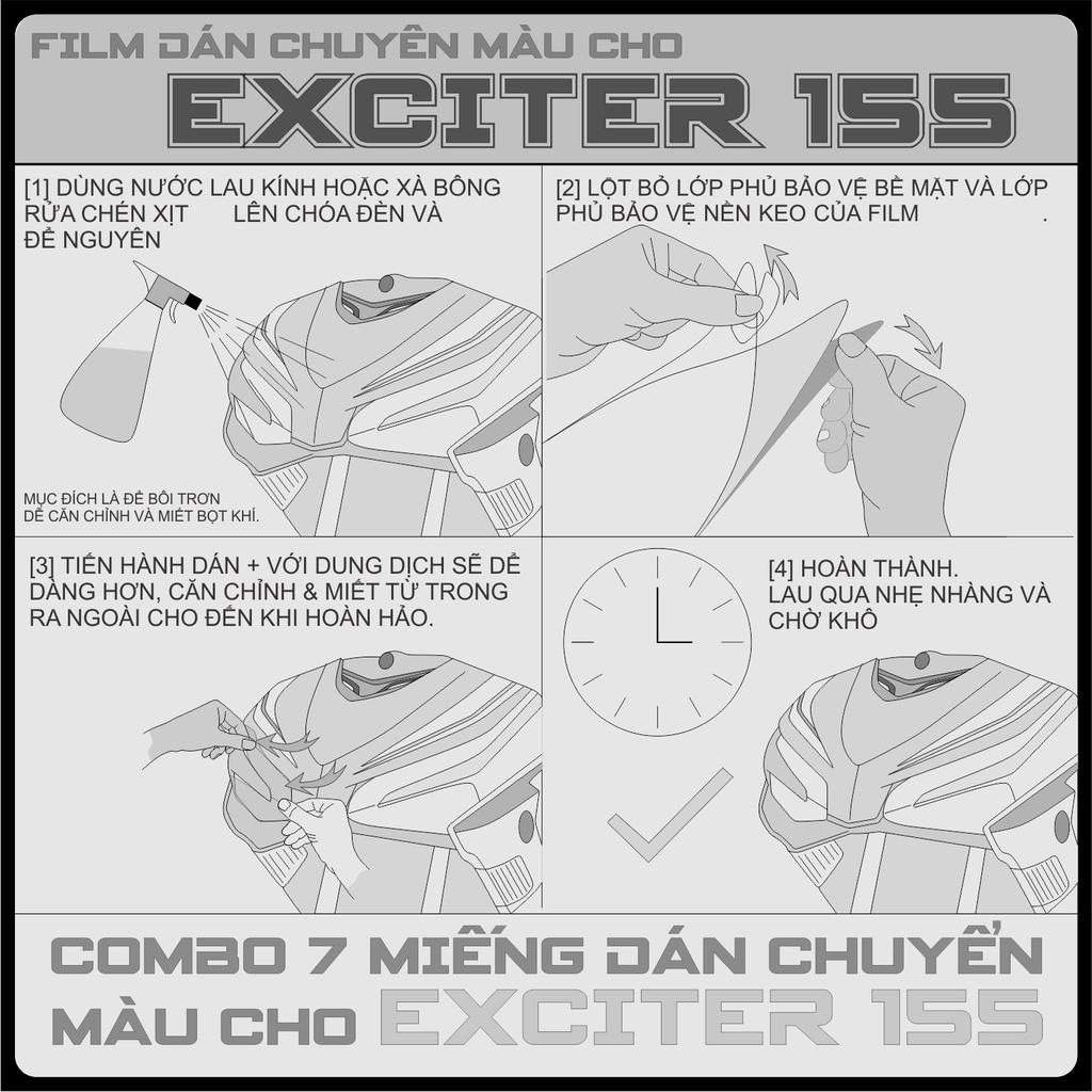 Decal tem chuyển màu chóa đèn dành cho xe Exciter 155