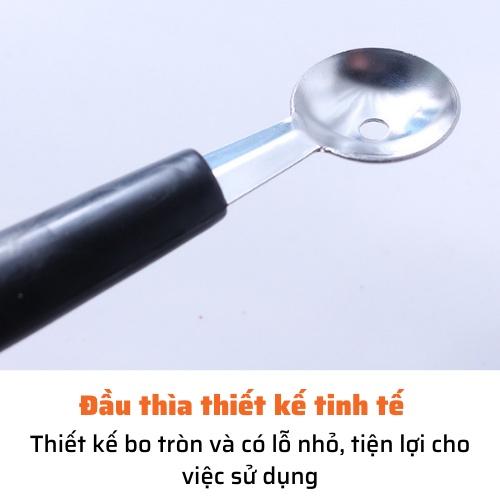 thìa muỗng inox múc 2 dầu tạo kiểu hình múc hoa quả, múc kem múc trái cây, muỗng decor cao cấp không gỉ an toàn sử dụng