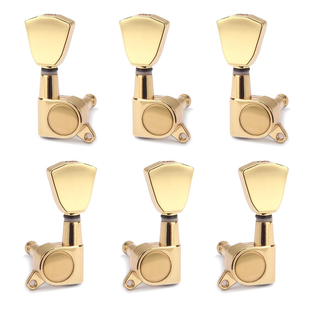 Sunnimix 6 Miếng 3R + 3L Đàn Guitar Chỉnh Chốt Chỉnh Âm Với Ferrules Ốc Vít Máy Giặt Cho LP Đàn Guitar Điện Phần Vàng