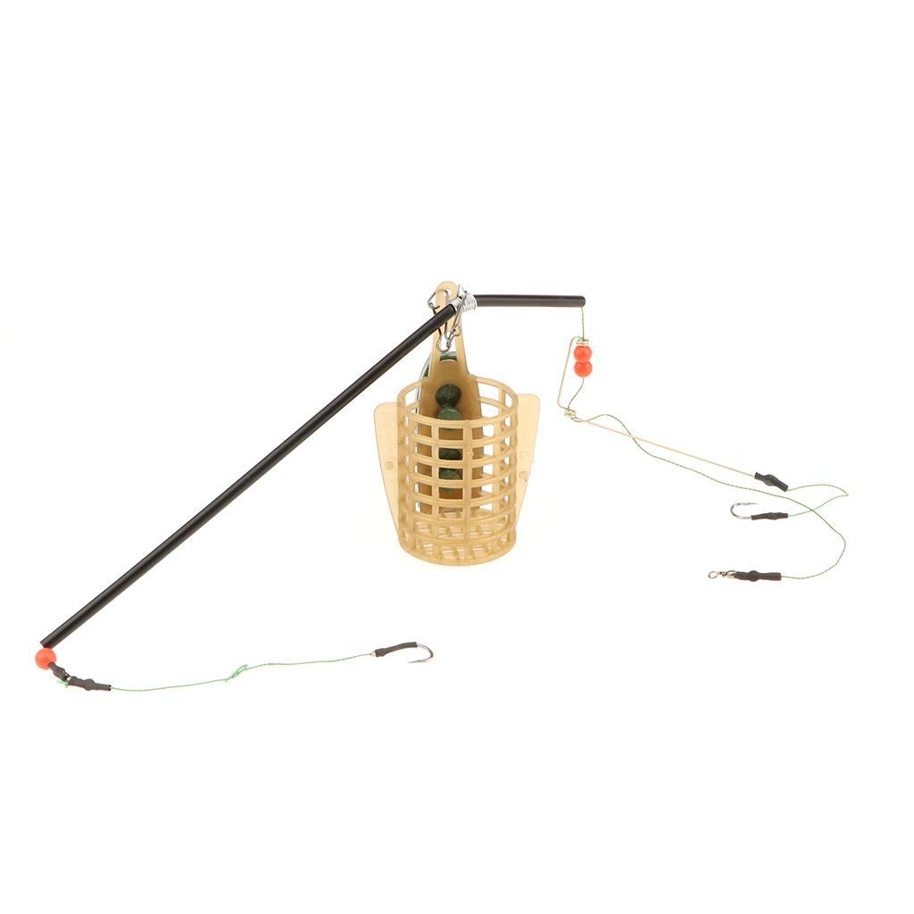 Fishing Bait Trap Cage Feeder Basket Lure Holder with Hooks Fishing Accessories