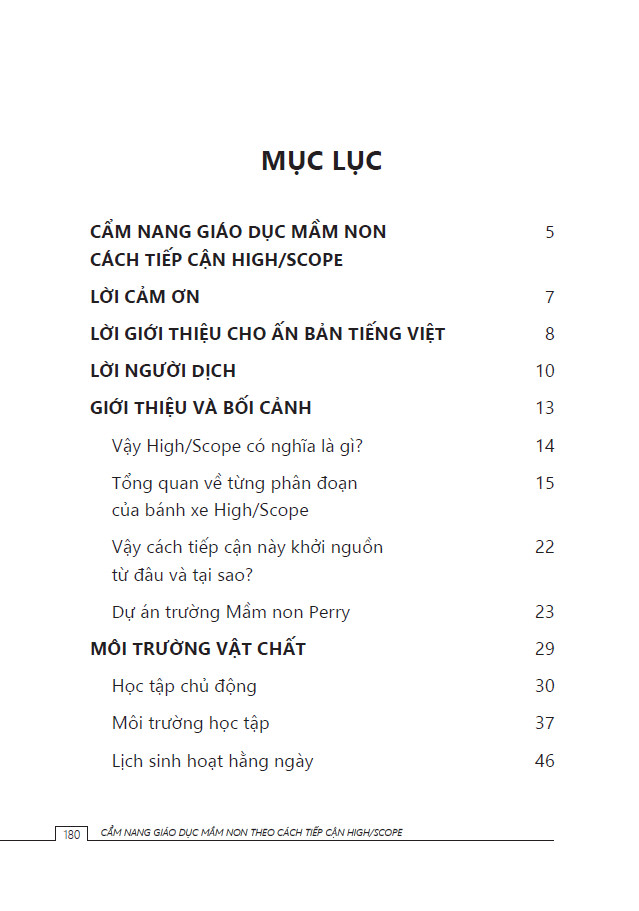 Sách Cẩm nang giáo dục mầm non theo cách tiếp cận High/Scope