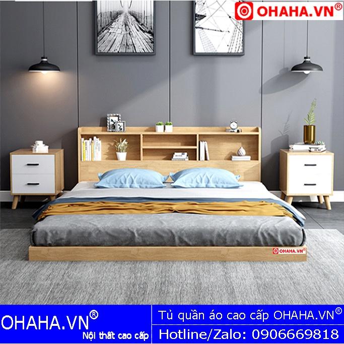 Giường Ngủ Gỗ Công Nghiệp Cao Cấp GN105 OHAHA ( 1m8x2m) - Mang Phong cách Nhật Bản Kiểu Nội Thất Lắp Ráp